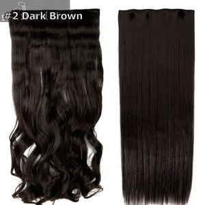 One Set Full Head 18" Curly Wave Hair Extension #2 Dark Bro…